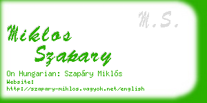 miklos szapary business card